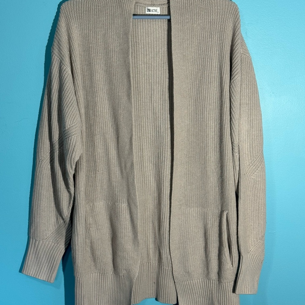 Zyia Tan Open Front Cardigan
